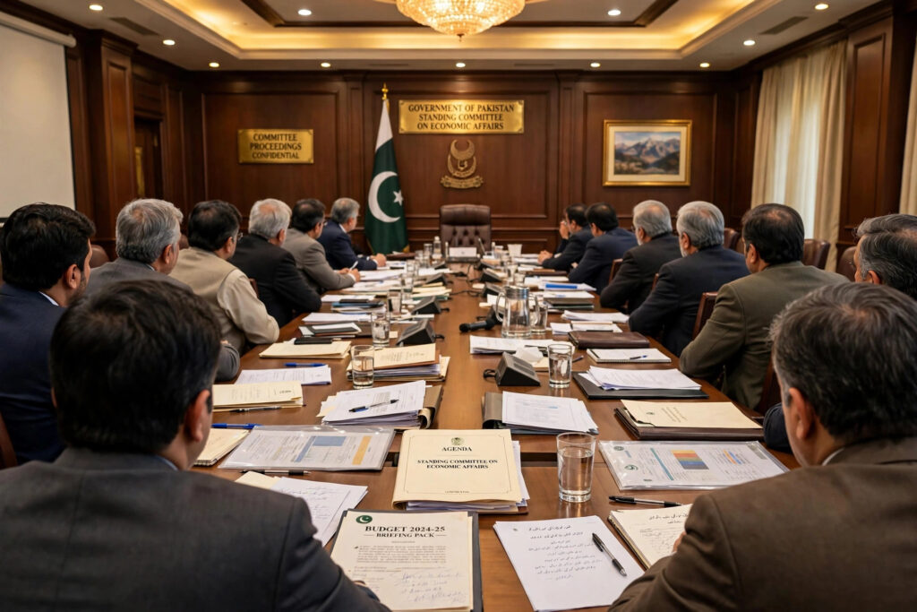 سینیٹ ہال کا علامتی منظر — ایوان بالا کے اجلاس کی تصویر